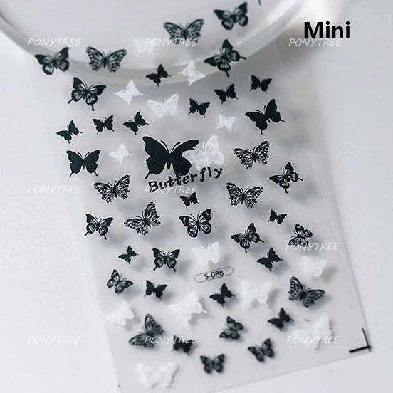 Cute Jelly Bowknot Butterfly Chic Animals Ribbon Tie Shine 3D Fantasy Nail Art Decorations Stickers DIY Dreamy Manicure Decals (Online Order Only)
