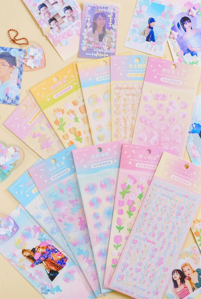 Lovely Sweet House Series Stickers Bubble Love Chain Scrapbooking Decorative Diary Album Stick Label Kawaii Korean Stationery (ONLINE ORDER ONLY)
