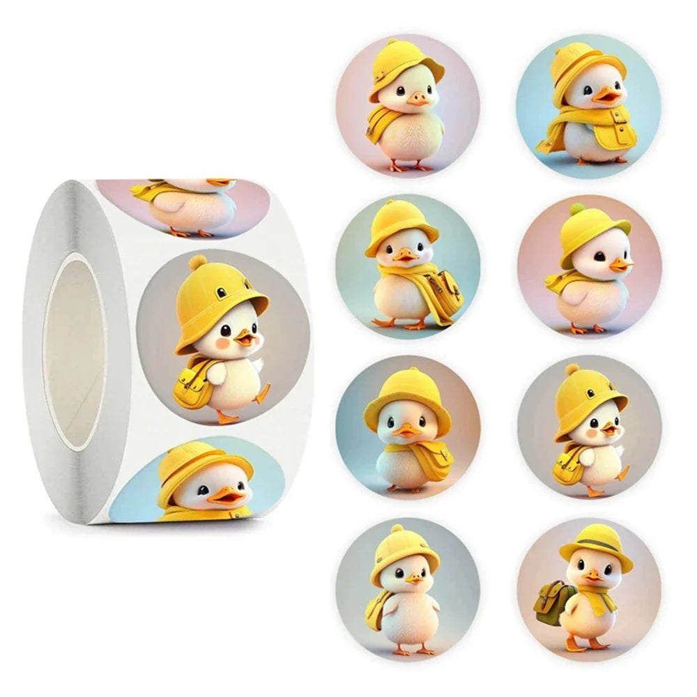500pcs/Roll Cartoon Animal Stickers Anime Round Seal Diy Laptop Decals Stickers Cute Book Children Reward Kids Toy Gift (ONLINE ORDER ONLY)