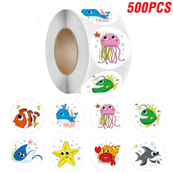 100-500pcs Ocean Kids Birthday Stickers Under The Sea Animal Reward Sticker DIY Gift Decoration Label Stationery (ONLINE ORDER ONLY)