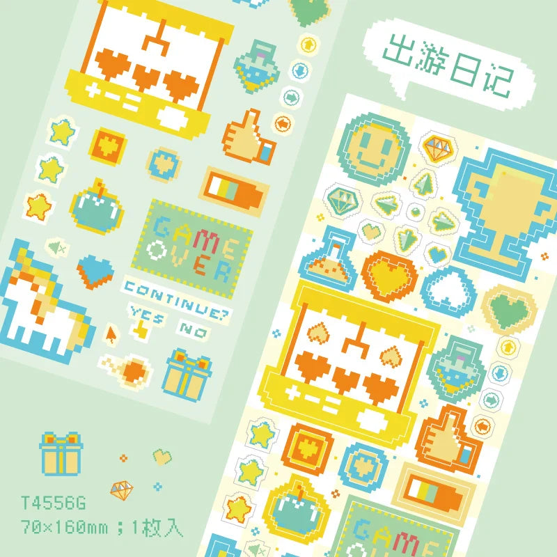 1pc Cute Pixel Candy Series Decorative Stickers Planner Journal Collage DIY idol card Material Sticker Kawaii Korean Stationery (ONLINE ORDER ONLY)