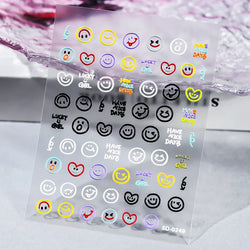 1 Sheet 5D Embossed Nail Art Stickers Graffiti Heart Flower Design Nail Art Decals Self-Adhesive DIY Manicure Nail Art Supplies* (ONLINE ORDER ONLY)