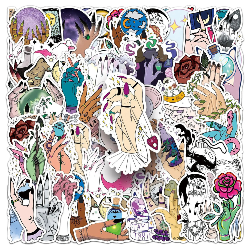 Magic Witch Hands Stickers PVC Waterproof Skateboard Notebook Graffiti Toy (ONLINE ORDER ONLY)