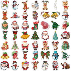 50pcs Retro Christmas Cartoon Children Stickers Decals Decoration DIY Phone Notebook Suitcase Laptop Fridge Wall Sticker (ONLINE ORDER ONLY)