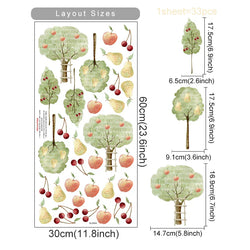 Boho Fruit Tree Wall Stickers Watercolor Kids Nursery Decals (Online Order Only)