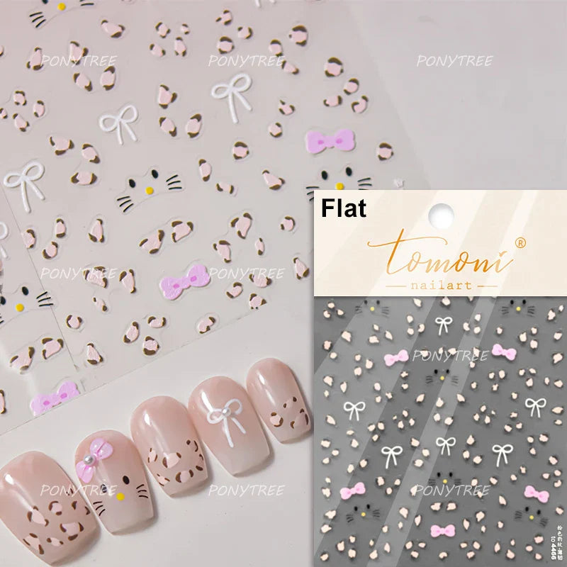 Colourful Grid Bowknot Charming Silk Ribbon Tie Chic 5D Self Adhesive Nail Art Sticker Sparkle Crystal Rhinestone Manicure Decal (ONLINE ORDER ONLY)