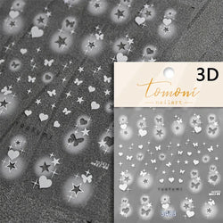 Dreamy Moon Star Cloud Butterfly Starrylight Rhinestone 5D Soft Embossed Relief Nail Art Sticker 3D Decal Decoration Manicure (ONLINE ORDER ONLY)