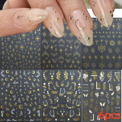 5/8Pcs 3D Hawaiian Flowers Nail Art Stickers Summer Decors with Tropical Leaves Slider Vibrant Pink & White Flowers for Parties* (ONLINE ORDER ONLY)