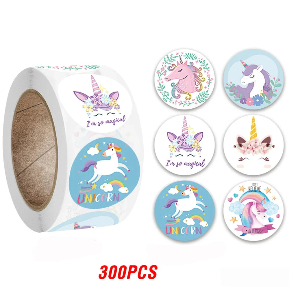 100-500pcs Cute Kids Cartoon Animals Labels Stickers for Gift Package Card Birthday Party Wrapping Children Stationery stickers (Online Order Only)