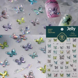 Delicate Tender Purple Butterfly Seal Pattern Insect Shiny Golden Stroke Nail Art Decoration Sticker Dressy Laser Manicure Decal (ONLINE ORDER ONLY)