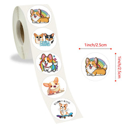 100-500pcs Cute Cartoon Dog Stickers for Kids Children's Packaging Animal Reward Sealing Label DIY Album Stationery Sticker (ONLINE ORDER ONLY)