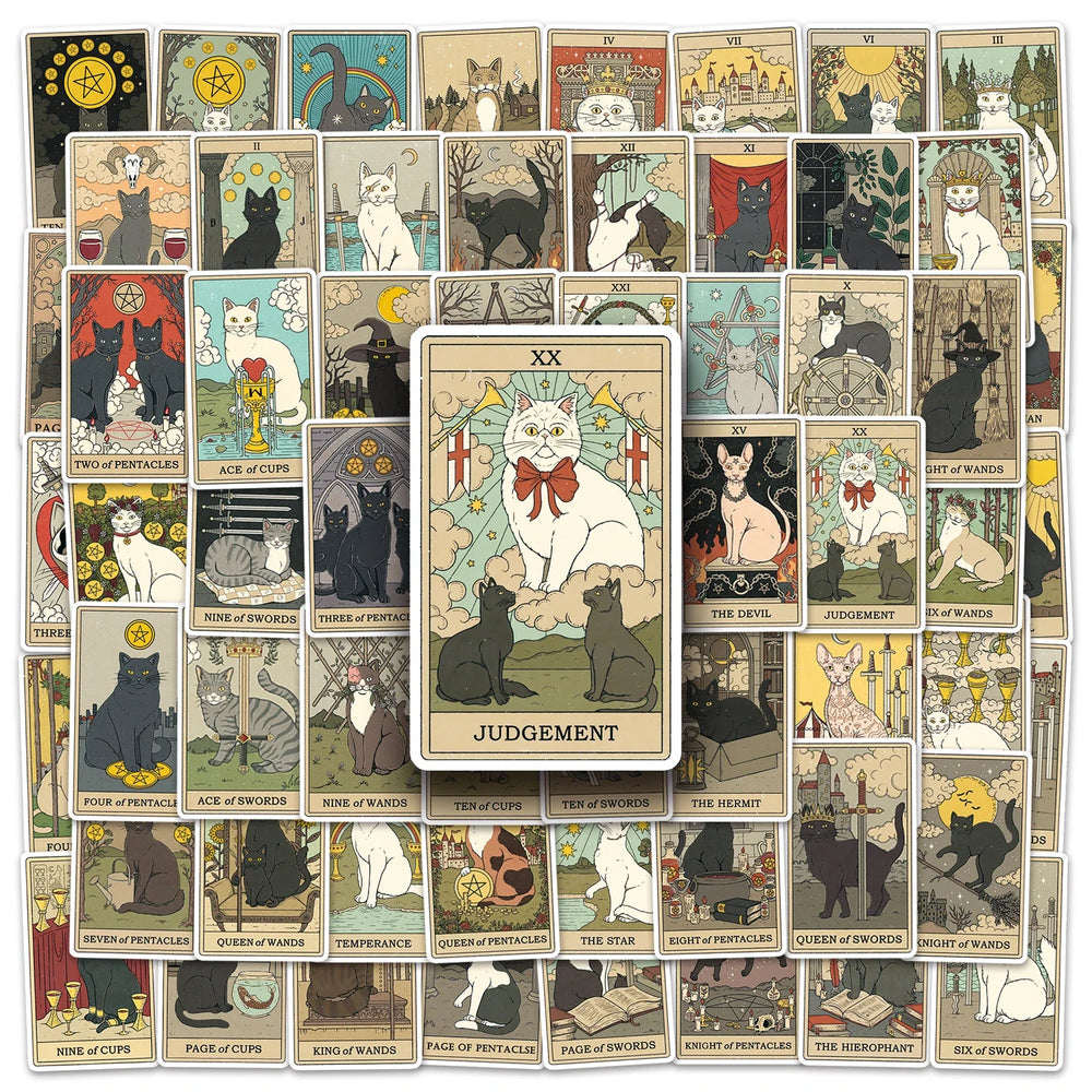50Pcs Tarot Cartoon Stickers Waterproof DIY Decals (Online Order Only)