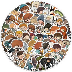 Cute Cartoon Animal Stickers - 10/30/55pcs for Skateboard, Phone, Fridge, DIY Decals (ONLINE ORDER ONLY)