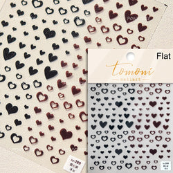 Black Silver Bowknot Love Heart Lace Irregular Line Lava Chic Self Adhesive Nail Art Stickers Embossed Reliefs Manicure Decals (Online Order Only)