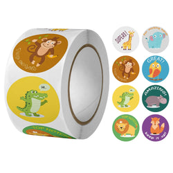 100-500PCS Reward Motivational Stickers Cartoon Animal Kids Toy Circus Elephant Lion Monkey Dolphin Stickers For Children Gifts (ONLINE ORDER ONLY)