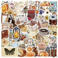 50pcs Time Secret Love Retro Notebook Sticker Aesthetics Cartoon Decals Waterproof Stickers Pack Party Decoration Gift Toys (ONLINE ORDER ONLY)