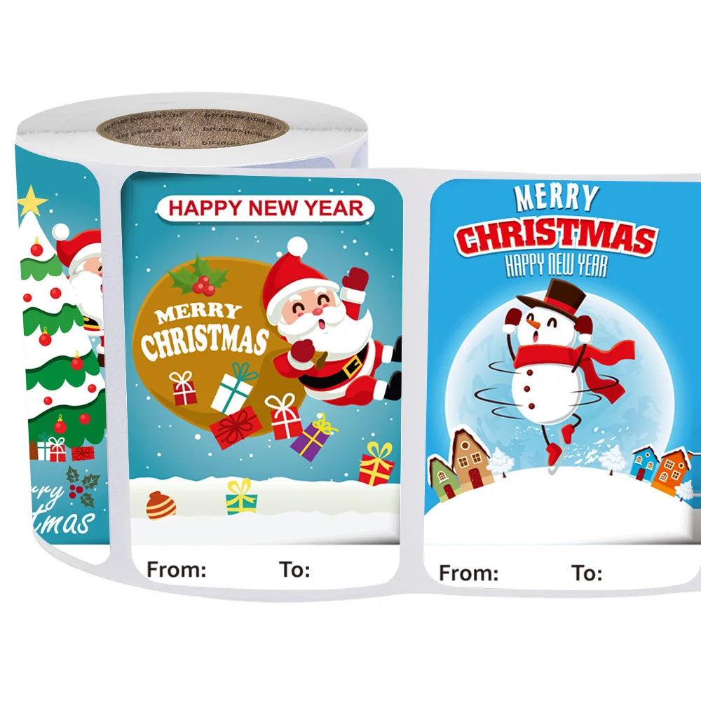 50-250Pcs Santa Claus Christmas Gift Decoration Sticker Packaging Stationery Sticker Happy Holidays Decoration Seal Label (ONLINE ORDER ONLY)