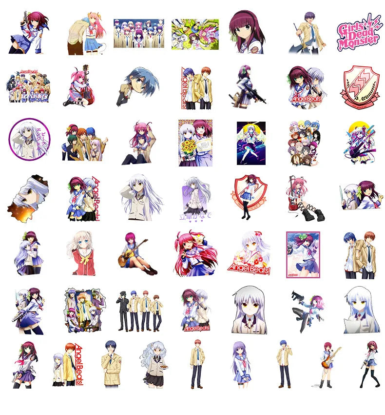 10/30/50PCS Angel Beats Cartoon Graffiti Anime Stickers Laptop Phone Guitar Skateboard Water Cup Waterproof Toy Sticker Decals (ONLINE ORDER ONLY)