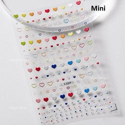 Line Love Heart Arc French Romantic Curve Punk Attitudinal Hollow Geometric Figure Adhesive Nail Art Stickers Manicure Decals (Online Order Only)