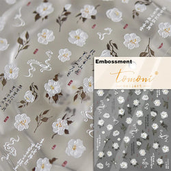 Dried Flowers Rose Butterfly Love Heart Golden Stroke Flying Crane Silver Adhesive Nail Art Stickers Rhinestone Manicure Decals (ONLINE ORDER ONLY)