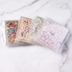 30 Sheet 3D Flower Nail Stickers Decals 6.5*5cm Transparent White Floral Leaf Butterflies Heart Nail Art Adhesive Strip Supplies (ONLINE ORDER ONLY)