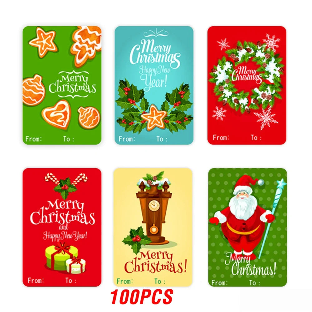 50-250Pcs Christmas Snowman Adhesive Labels Stickers Decoration Paper Scrapbooking Seal Thank You Sticker Stationery Supplies (ONLINE ORDER ONLY)