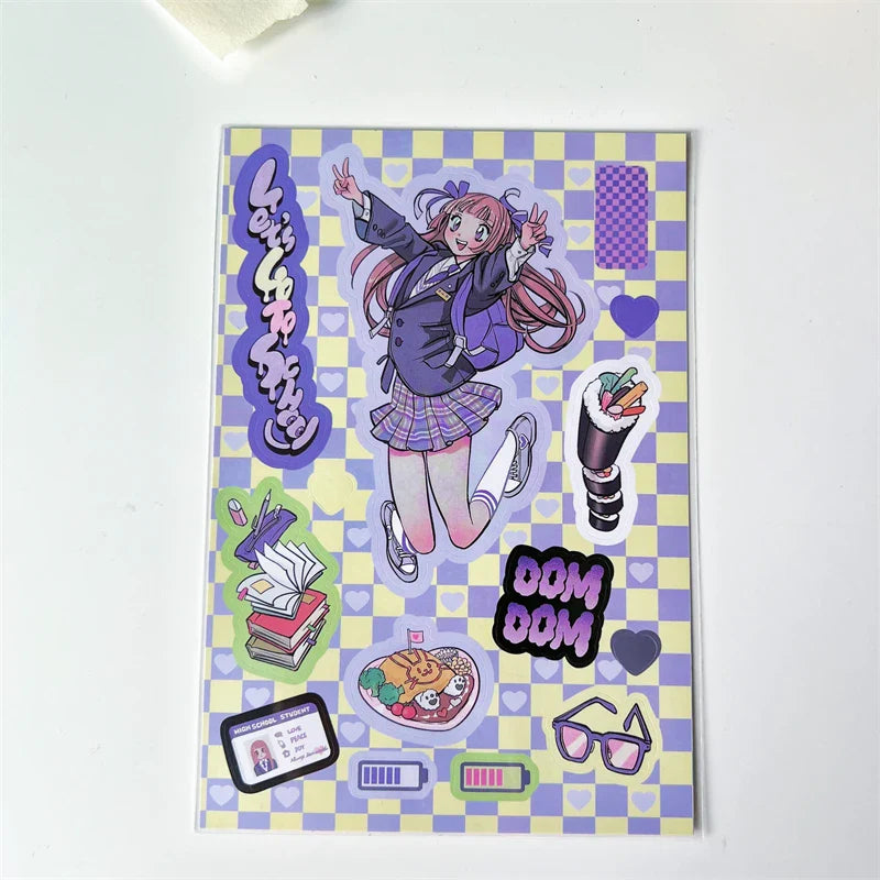 Korean ins Sweet Cool Girl Sticker Scrapbooking Diary DIY Album Decoration Sticker Aesthetic Stationery Art Supplies Personalizd (ONLINE ORDER ONLY)