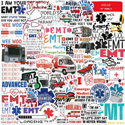 50PCS Emergency Medical Technician Stickers For Phone Laptop Luggage Refrigerator Scrapbook Cartoon Graffiti Stickers Decals (Online Order Only)