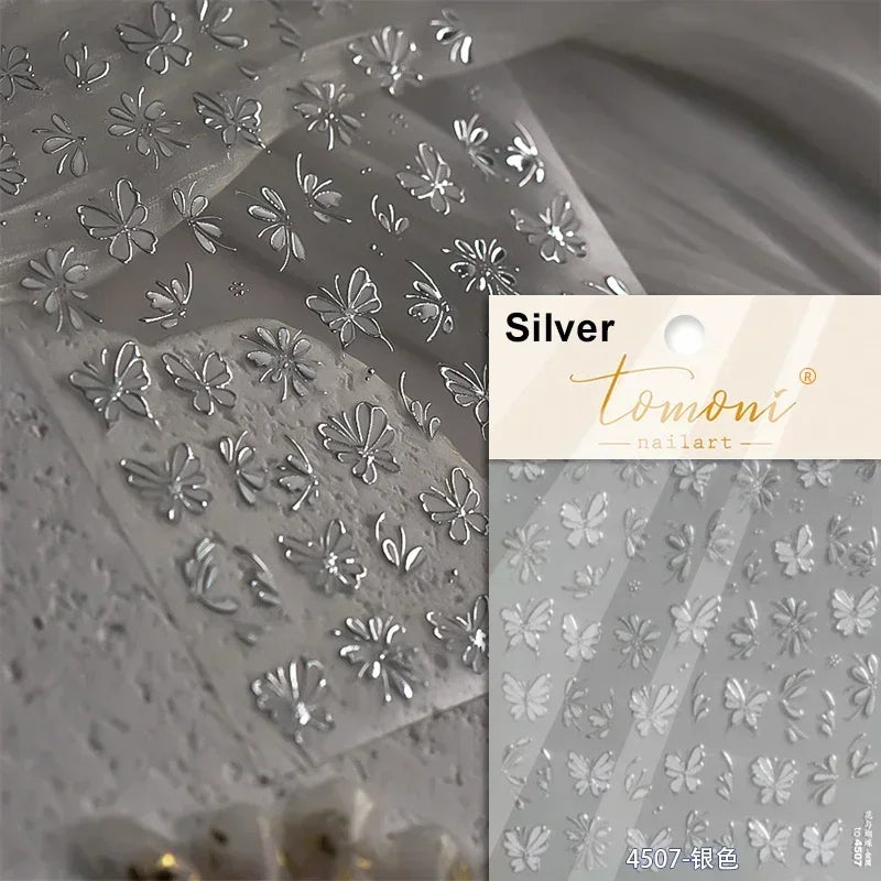 Dreamy Chic Butterfly Flower Bowknot Square Rhinestone Crystal 5D Self Adhesive Nail Art Stickers Fantasy Shiny Manicure Decals (ONLINE ORDER ONLY)
