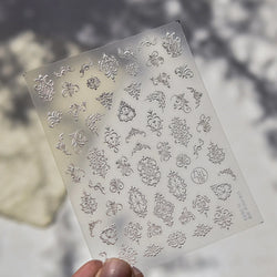 Baroque Figure Flower Totem Geometric Star Love Heart Hot Stamping Embossed Relief Self Adhesive Nail Art Sticker Manicure Decal (ONLINE ORDER ONLY)