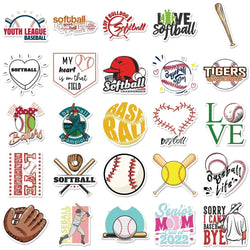 10/25/50pcs Mixed Baseball and Softball Sticker Packs (ONLINE ORDER ONLY)