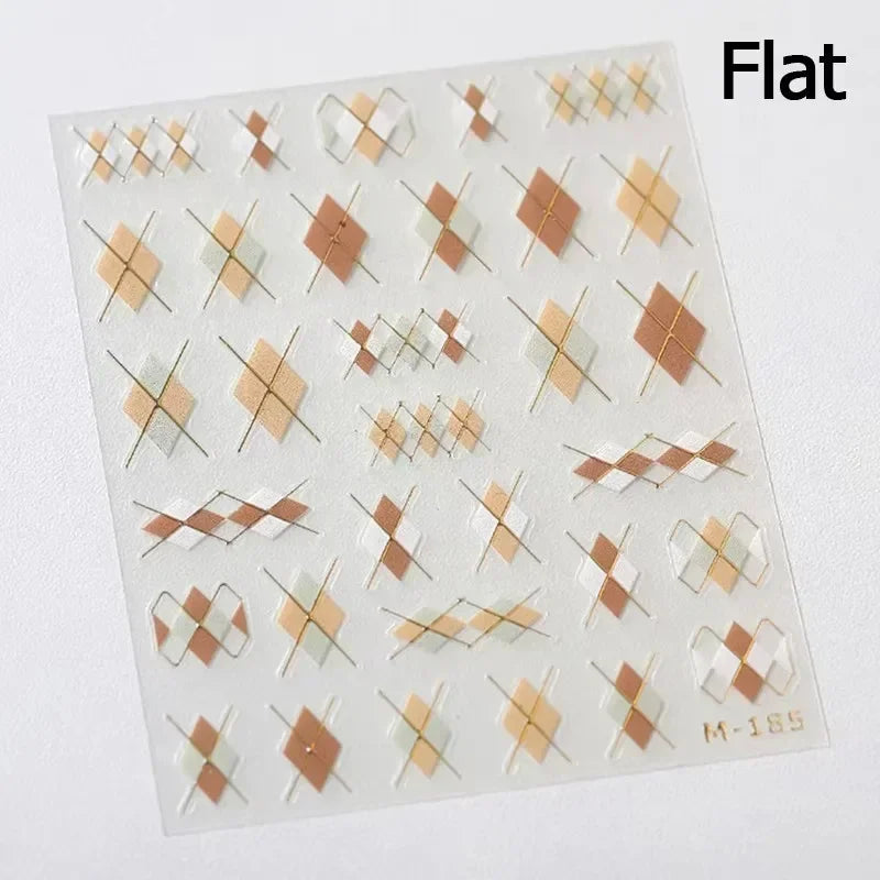 Shiny Colorful Color Block Fragment Square Fragment Grid Rhombus 3D Self Adhesive Nail Art Stickers Rhinestone Manicure Decals (Online Order Only)