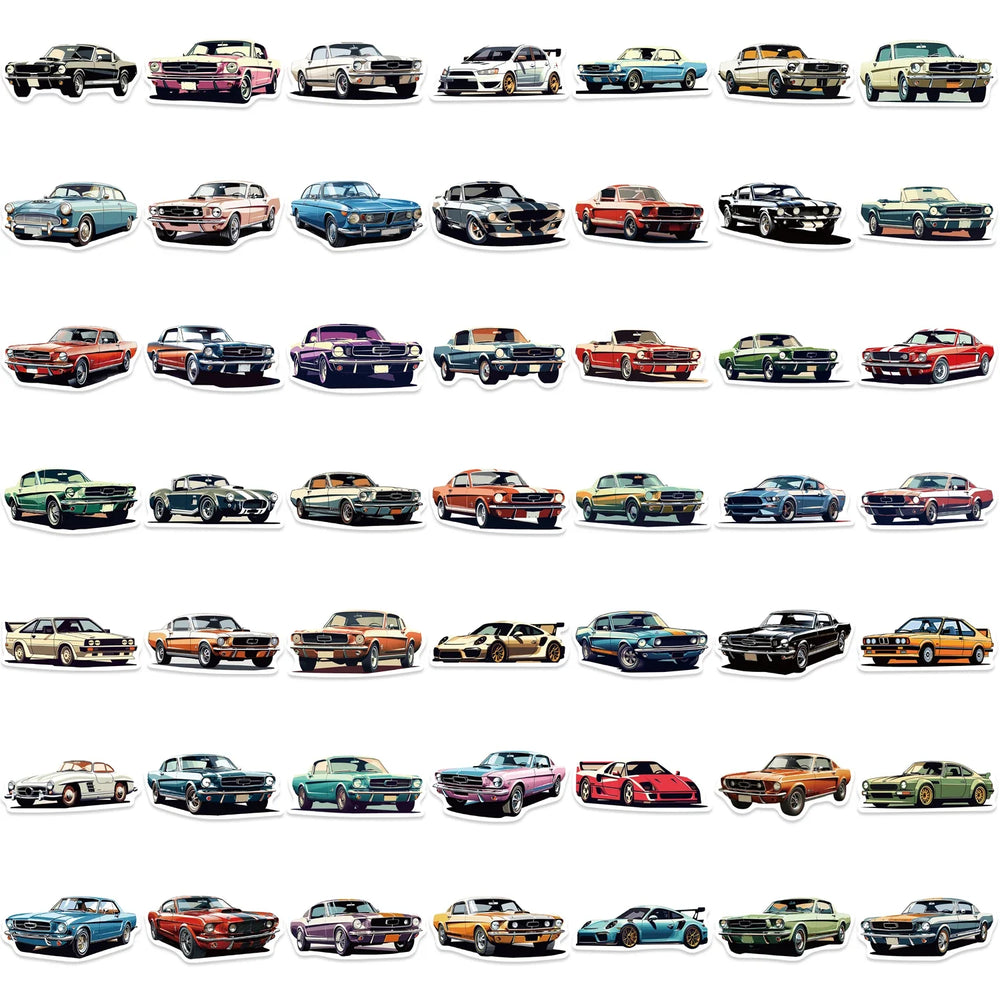50pcs Car Cartoon Stickers Vehicle Diverse Designs Waterproof PVC Sticker Decals for Luggage Journals Computer Decals (ONLINE ORDER ONLY)