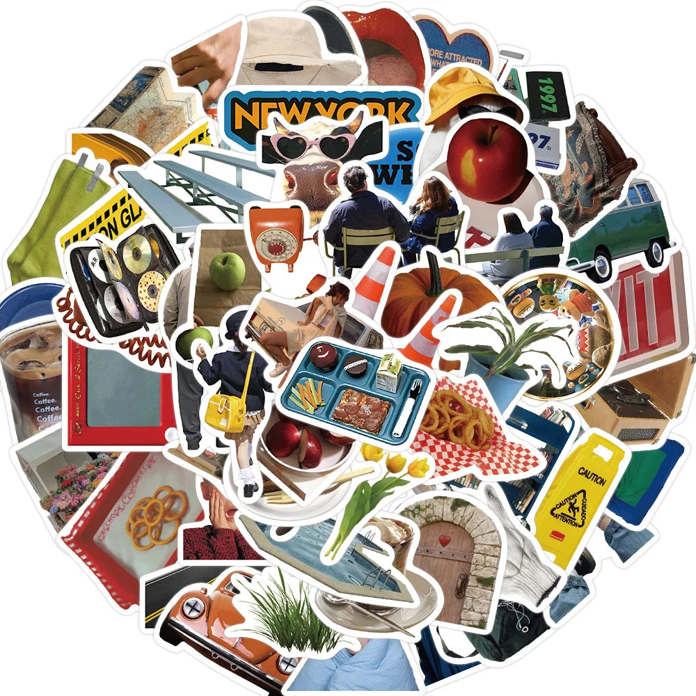 63pcs INS Harajuku Style Graffiti Stickers Decorated For Guitar Notes Luggage DIY Waterproof Laptop Water Cup Bicycle Sticker (ONLINE ORDER ONLY)