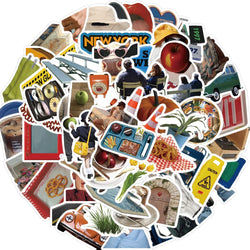 63pcs INS Harajuku Style Graffiti Stickers Decorated For Guitar Notes Luggage DIY Waterproof Laptop Water Cup Bicycle Sticker (ONLINE ORDER ONLY)
