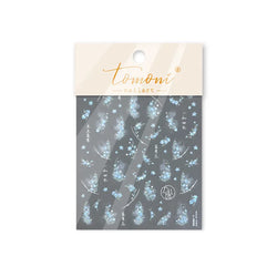 Hazy Feeling Bluestar-Amsonia Hubristic Blue Star Flower Floral Print 5D Soft Embossed Adhesive Nail Art Sticker Manicure Decals (ONLINE ORDER ONLY)