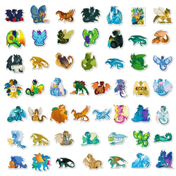 10/50Pcs Wings of Fire Dragon Animal Cartoon Stickers DIY Laptop Luggage Skateboard Graffiti Decals Sticker for Kid Toys (Online Order Only)