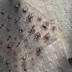 Cat Eye Halloween Terror Spider Cross Rose Love Heart Flower Snake Web Candy Bunny Thrilling Nail Art Stickers Manicure Decals (Online Order Only)