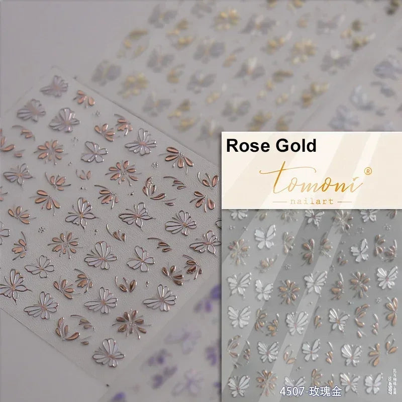 Dreamy Chic Butterfly Flower Bowknot Square Rhinestone Crystal 5D Self Adhesive Nail Art Stickers Fantasy Shiny Manicure Decals (ONLINE ORDER ONLY)