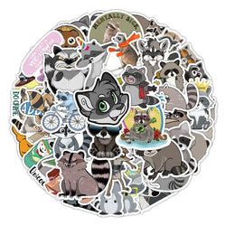 Raccoon Cartoon Animal Stickers for Phone Laptop Luggage Skateboard - 10/30/50PCS (Online Order Only)