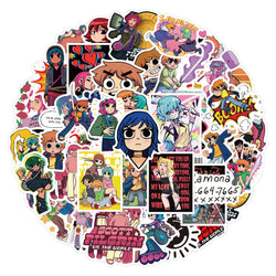 10/30/55/110PCS Scott Pilgrim Stickers Animation Decals Waterproof Cartoon stickers Kids Toys Scrapbook Luggage Guitar Car Bike (ONLINE ORDER ONLY)