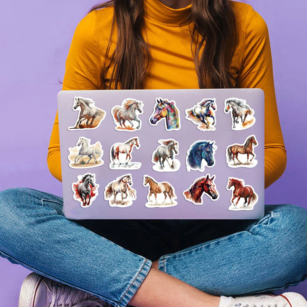 60PCS Horse Funny Animals Stickers Toy DIY Kids Notebook Luggage Motorcycle Laptop Refrigerator Decals Graffiti sticker (ONLINE ORDER ONLY)