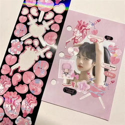 Korean Ins Dark Skull Love Key Chain Sticker Scrapbooking Photo Frame Handmade Stationery Decorative Kawaii Stickers Art Supply (ONLINE ORDER ONLY)