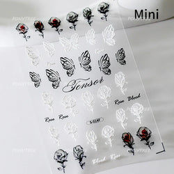 Green Blue Glass Butterfly Lily Flowers Star Line Water Droplet Charming Shiny Self Adhesive Nail Art Stickers Manicure Decals (ONLINE ORDER ONLY)
