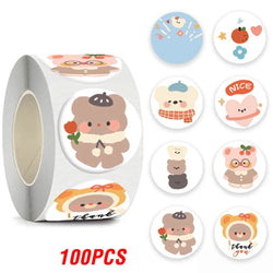 100-500pcs Cartoon Animals Sticker for Children 8 Designs Cute Thank You Scrapbooking Stationery Sealing Labels Rewards Stickers (ONLINE ORDER ONLY)