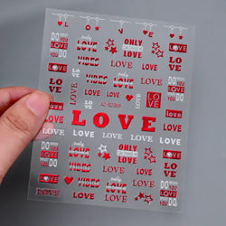 1pc Bohemian Valentine Nail Stickers 3D Self-Adhesive Fantasy Nail Art Glitter Sun, Heart, Lock, Star & Moon Designs Nail Decals (ONLINE ORDER ONLY)
