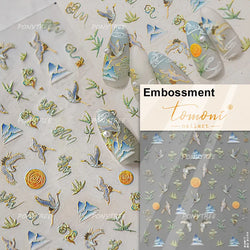 Yunjin Brocade Shawl Tassel Pendant Traditional Chinese Costumes and Ornaments Self Adhesive Nail Art Stickers Manicure Decals (ONLINE ORDER ONLY)