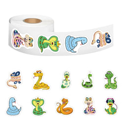 100-500pcs Cute Cartoon Snake Stickers for Laptop Phone Stationery Cup Scrapbook DIY Animals Kids Reward Sealing Label Sticker (ONLINE ORDER ONLY)