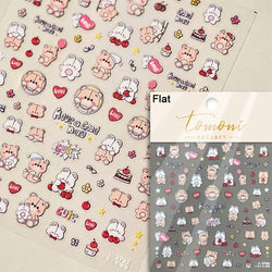 Bowknot Bear Cake Chocolates Food Star Cherry Apple Cook Love Heart Adhesive Nail Art Sticker Rhinestone Reliefs Manicure Decal (ONLINE ORDER ONLY)