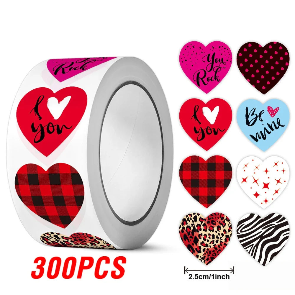100-500pcs Heart-shaped Wedding Sticker Label Self-adhesive Sealing Decoration Sticker Invitation Label Birthday Party Stickers (ONLINE ORDER ONLY)